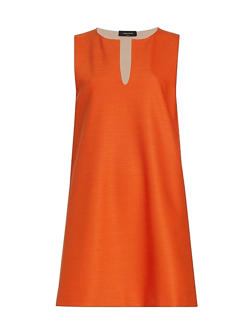 Sleeveless Stretch Wool Minidress