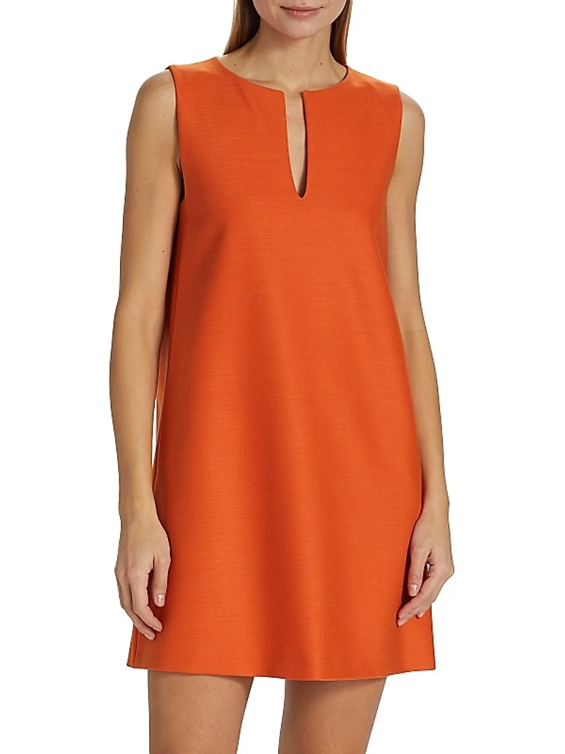 Sleeveless Stretch Wool Minidress