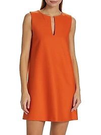 Sleeveless Stretch Wool Minidress