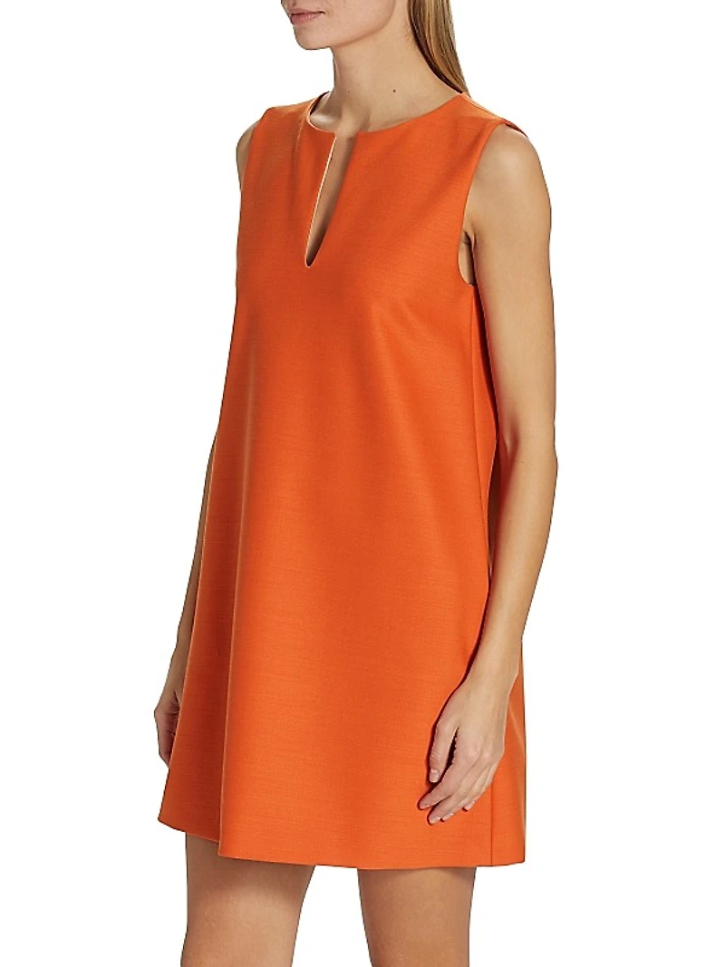 Sleeveless Stretch Wool Minidress