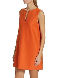 Sleeveless Stretch Wool Minidress