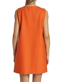 Sleeveless Stretch Wool Minidress