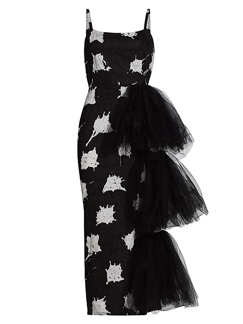 Alaffia Splatter Tulle Midi-Dress