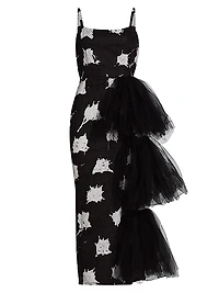 Alaffia Splatter Tulle Midi-Dress