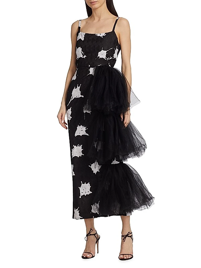 Alaffia Splatter Tulle Midi-Dress