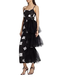 Alaffia Splatter Tulle Midi-Dress