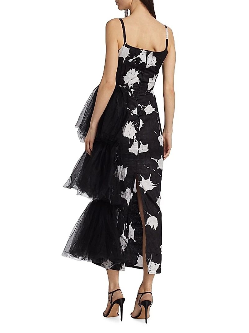 Alaffia Splatter Tulle Midi-Dress