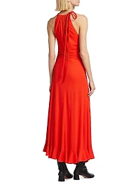 Ruched Crepe Jersey Maxi Dress