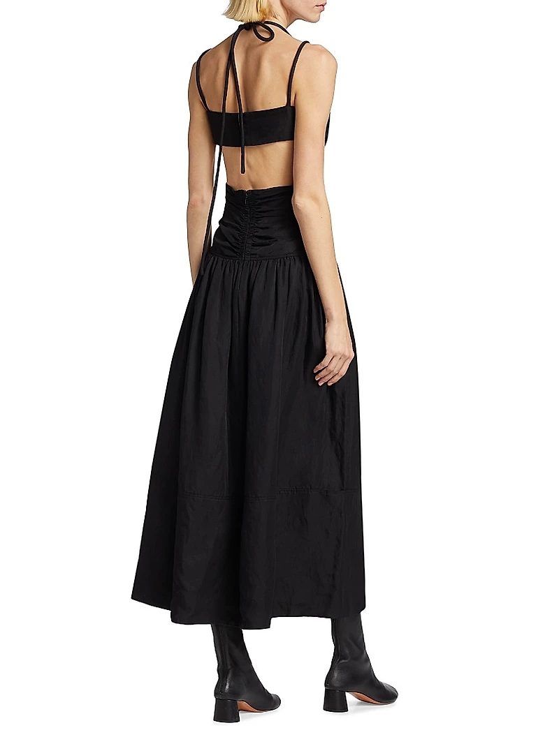 Ruched Cut-Out Maxi Dress
