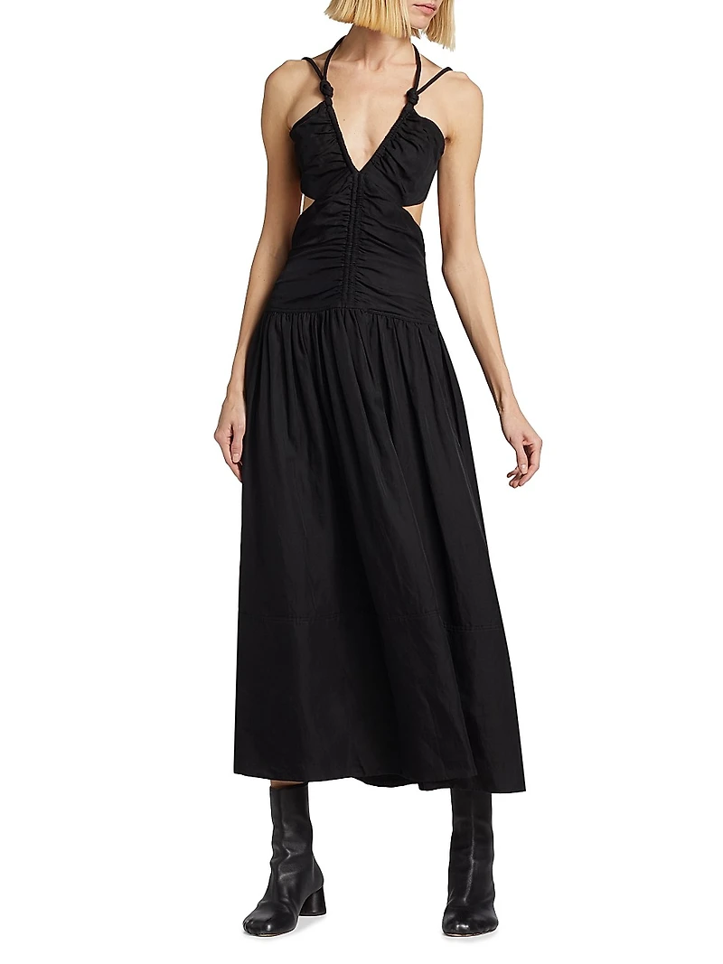 Ruched Cut-Out Maxi Dress