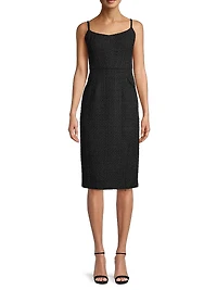 Rustic Chic Tweed Midi-Dress