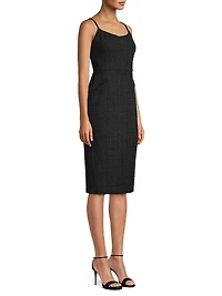 Rustic Chic Tweed Midi-Dress