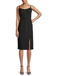 Rustic Chic Tweed Midi-Dress