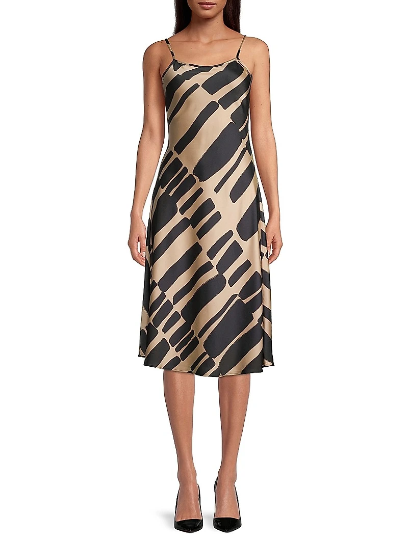 Rustic Chic Geometric Slip Midi-Dress