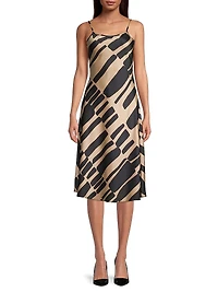 Rustic Chic Geometric Slip Midi-Dress