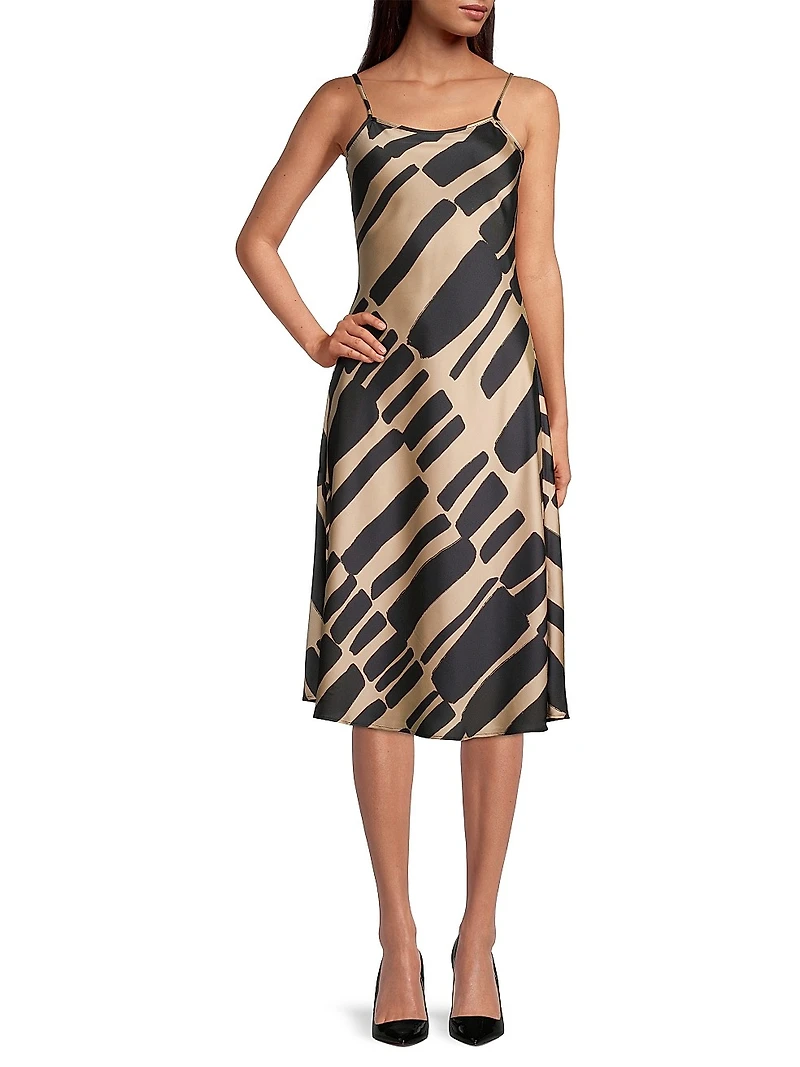 Rustic Chic Geometric Slip Midi-Dress