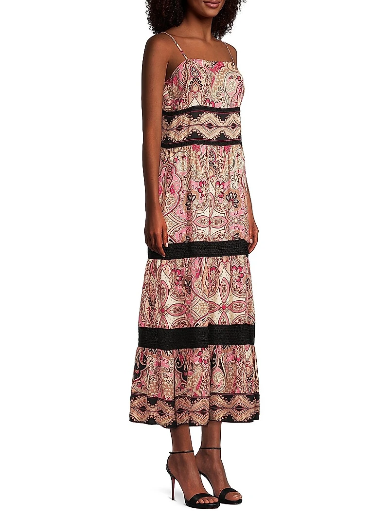Rustic Chic Georgette Paisley Maxi Dress