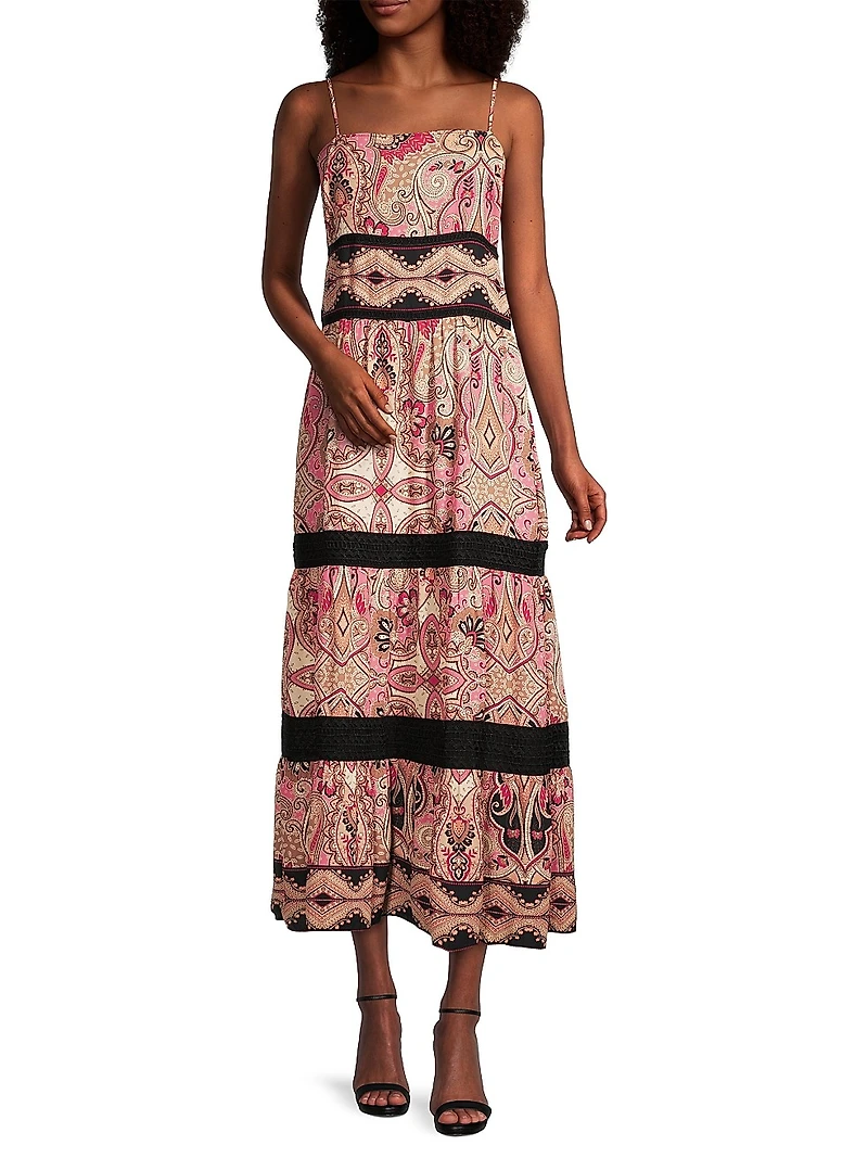 Rustic Chic Georgette Paisley Maxi Dress