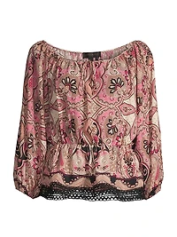 Rustic Chic Georgette Poet Paisley Blouse