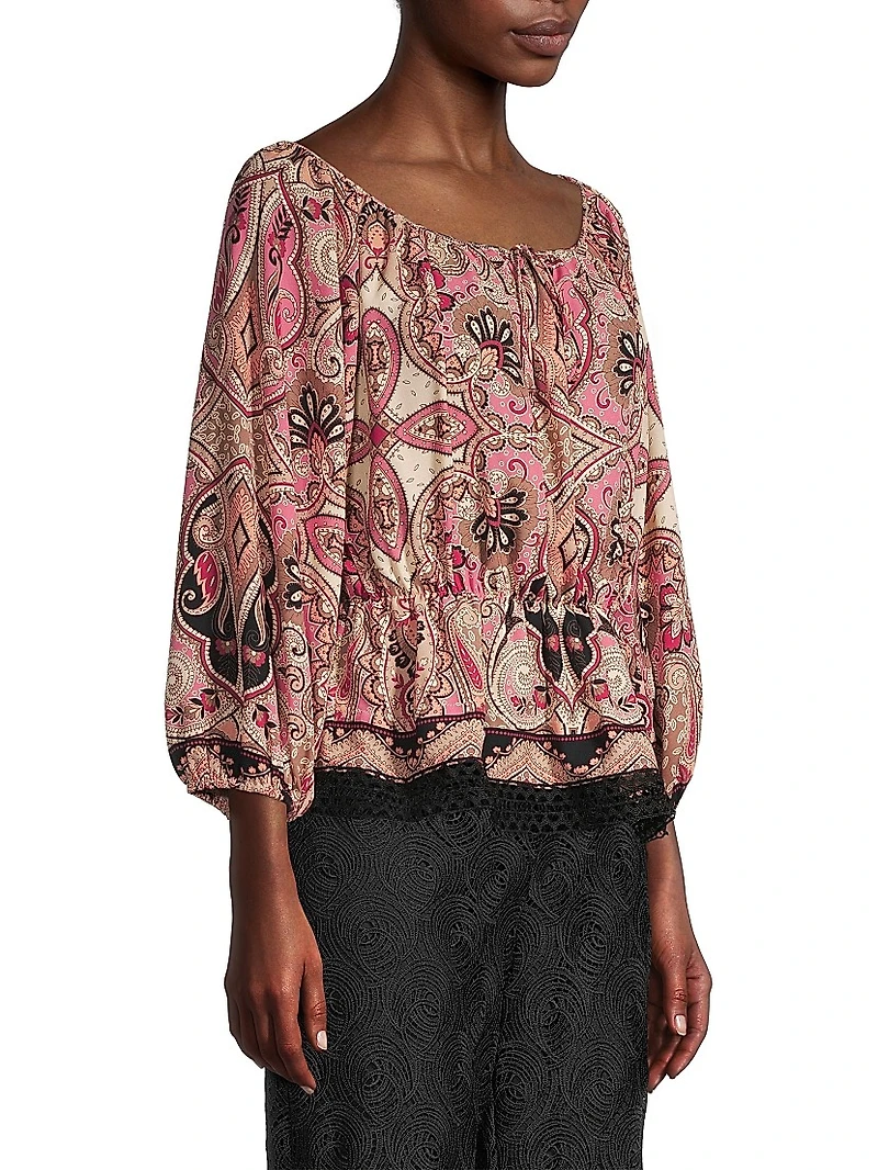 Rustic Chic Georgette Poet Paisley Blouse