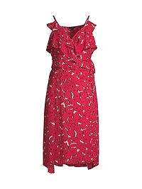 Rustic Chic Georgette Wrap Midi-Dress