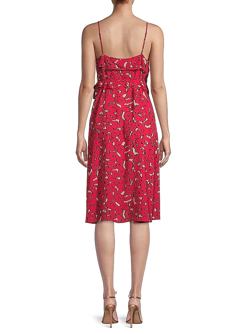 Rustic Chic Georgette Wrap Midi-Dress