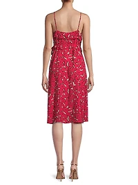 Rustic Chic Georgette Wrap Midi-Dress