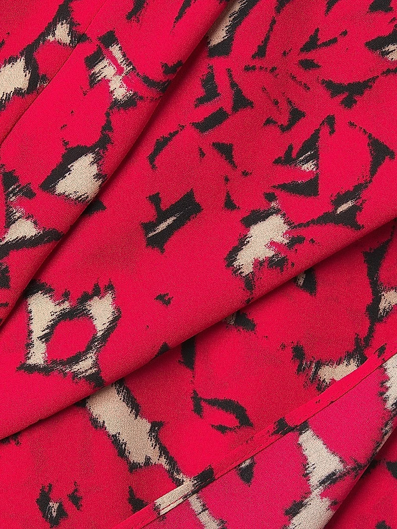 Rustic Chic Georgette Wrap Midi-Dress