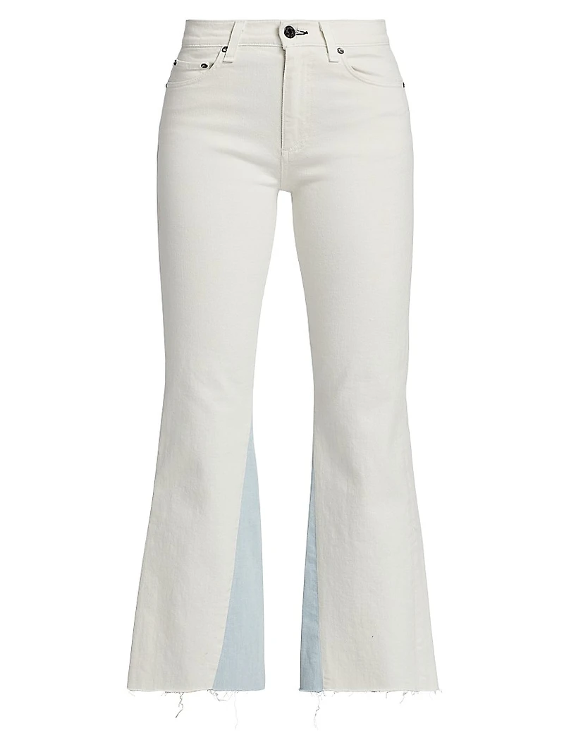 The Geek Two-Tone Cropped Flare Jeans