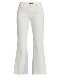 The Geek Two-Tone Cropped Flare Jeans