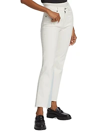 The Geek Two-Tone Cropped Flare Jeans