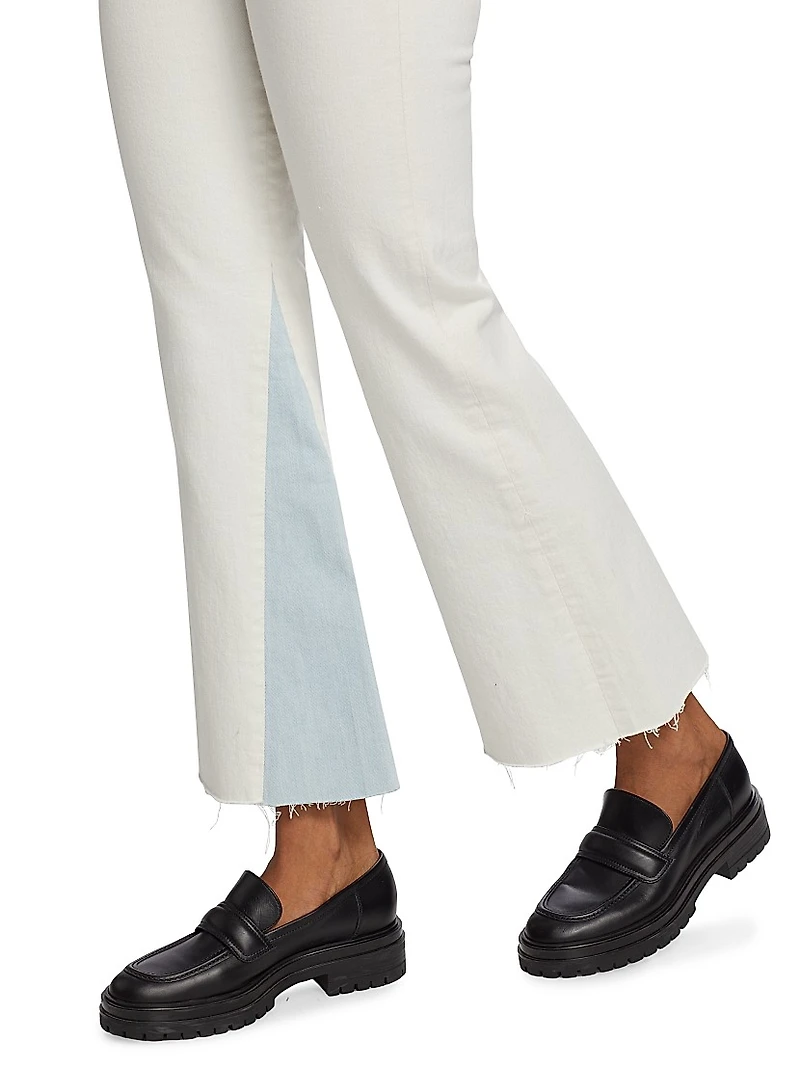 The Geek Two-Tone Cropped Flare Jeans
