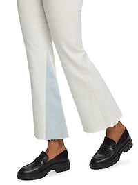 The Geek Two-Tone Cropped Flare Jeans