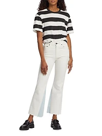The Geek Two-Tone Cropped Flare Jeans