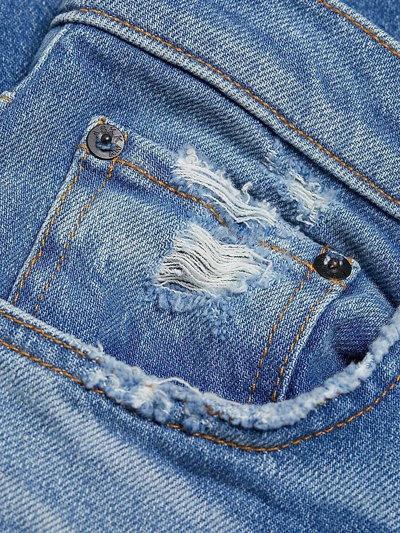 Beau High-Rise Distressed Straight-Leg Jeans