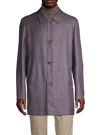 Reversible Wool & Silk Blend Trench Coat