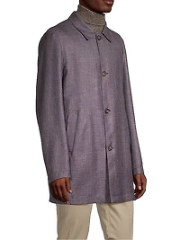 Reversible Wool & Silk Blend Trench Coat