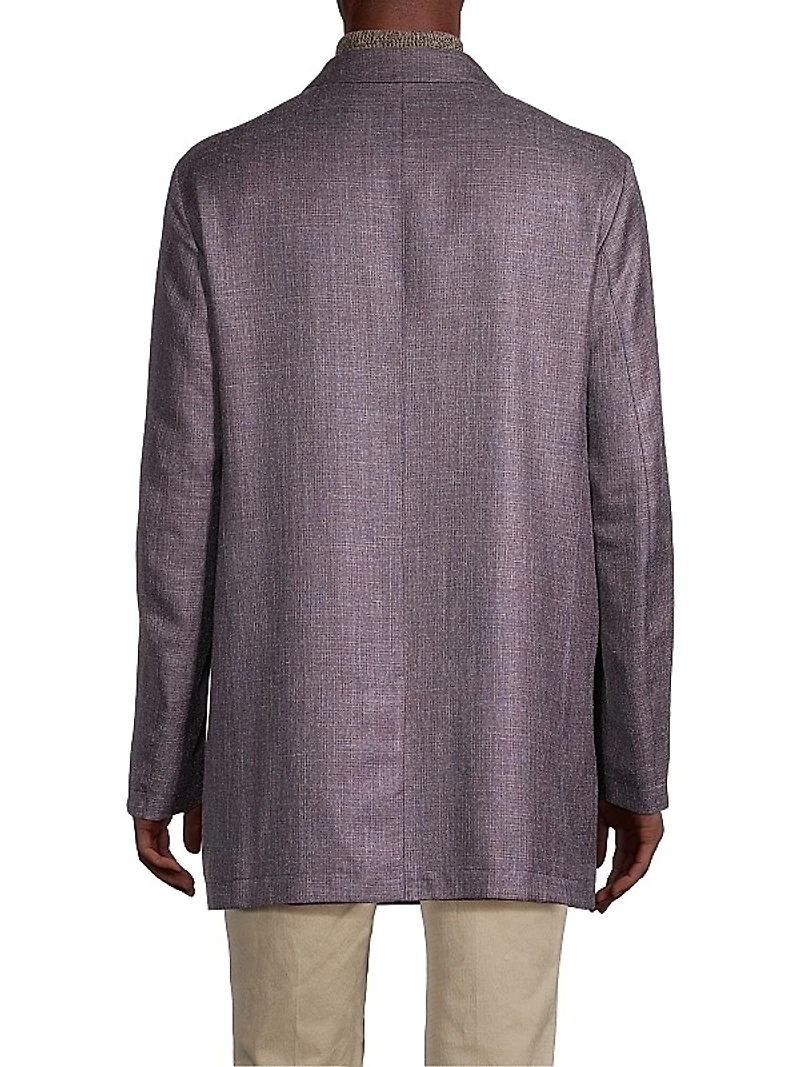 Reversible Wool & Silk Blend Trench Coat