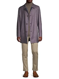 Reversible Wool & Silk Blend Trench Coat