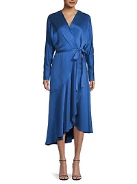 Grace Silk Wrap Midi-Dress