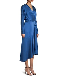 Grace Silk Wrap Midi-Dress