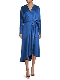 Grace Silk Wrap Midi-Dress