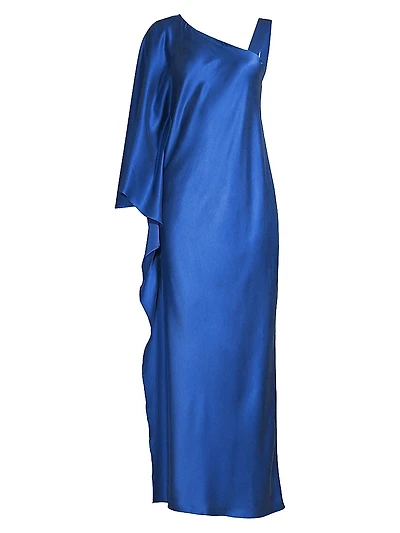 Grace Satin One-Shoulder Gown