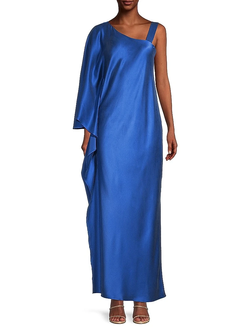 Grace Satin One-Shoulder Gown