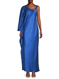 Grace Satin One-Shoulder Gown