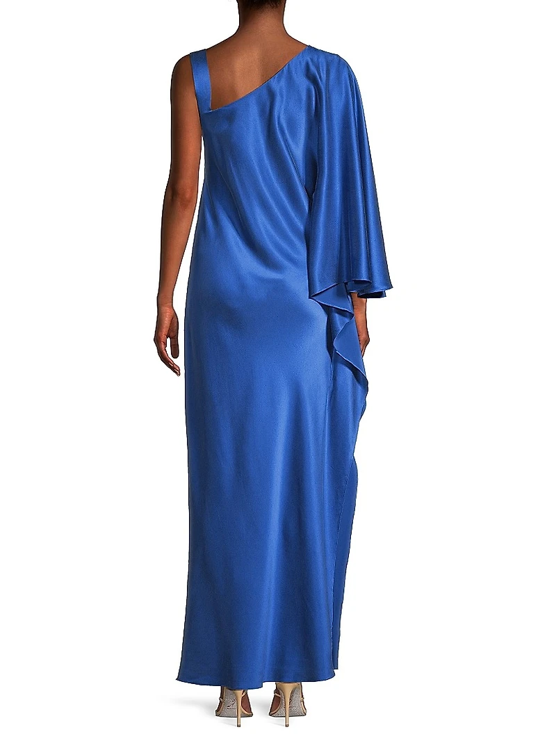 Grace Satin One-Shoulder Gown