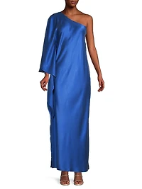 Grace Satin One-Shoulder Gown