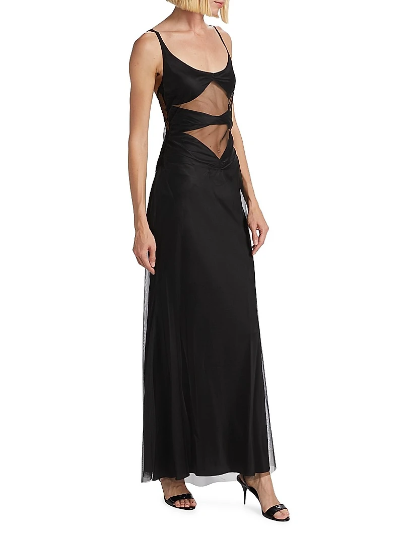 Quinn Tull-Embellished Floor-Length Dress