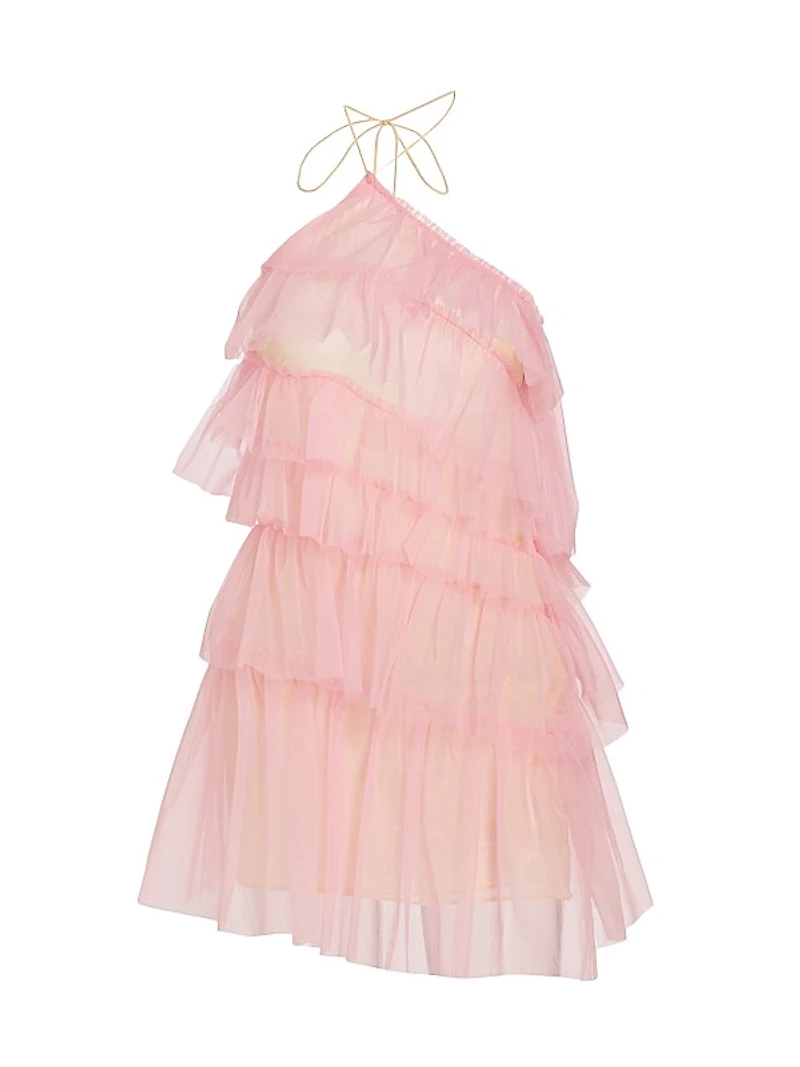 Lou Tiered Tulle Halter Minidress