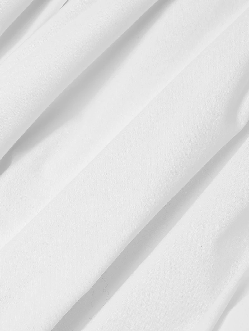 Asymmetric Poplin Midi-Skirt